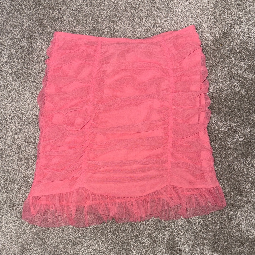 NWT Victoria's Secret Coral Ruffled Mini Skirt